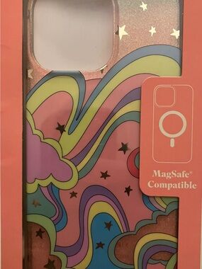 Sonix Pink Rainbow Stars MagSafe Phone Case Antimicrobial iPhone 15 ProMax New